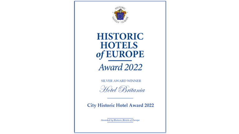 Hotel Britania premiado nos Historic Hotels of Europe Awards